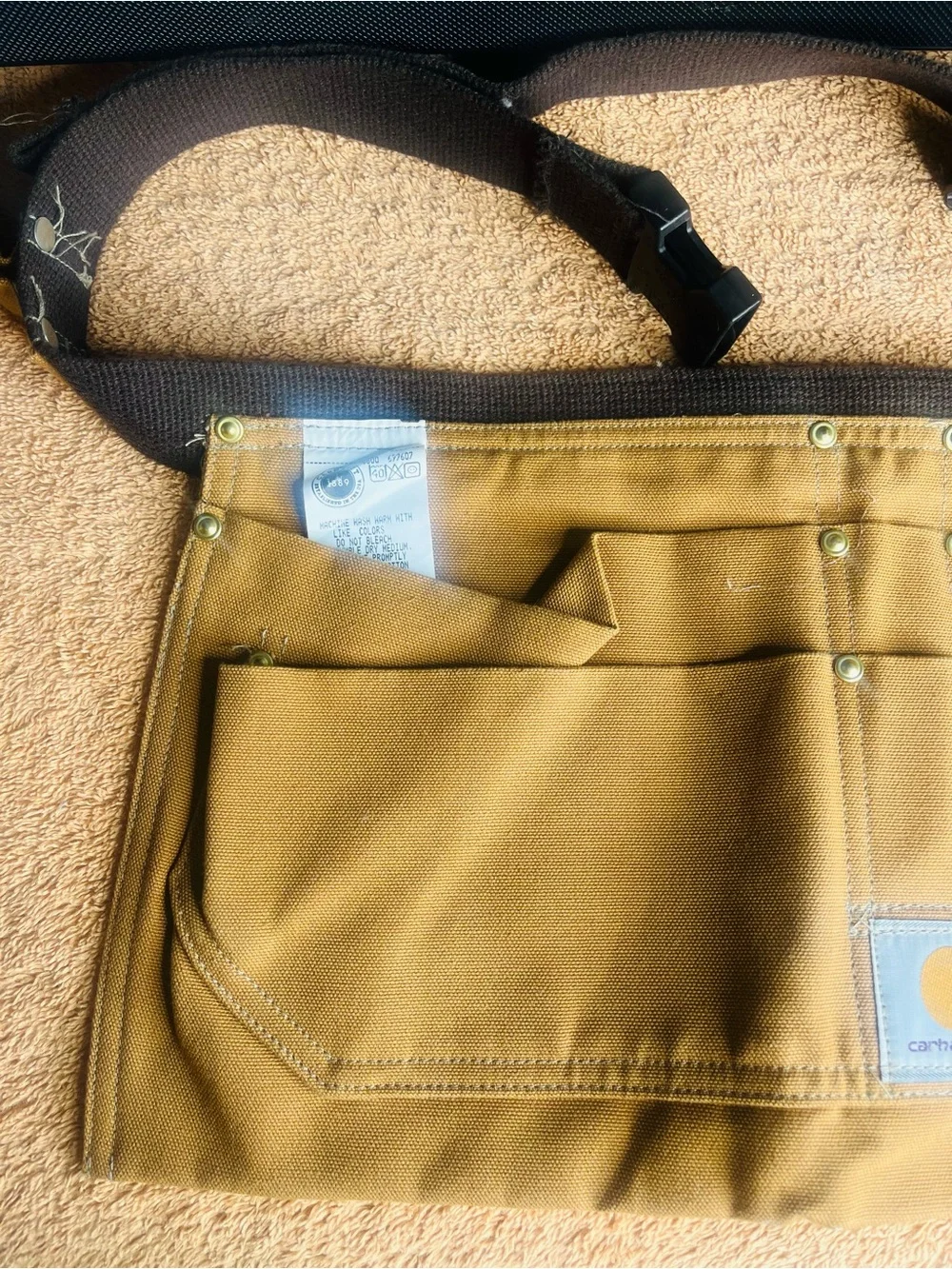 Carhartt Half Apron L-XL Brown Firm Duck Half Tool Belt Pouch AM0009-M A09 BRN